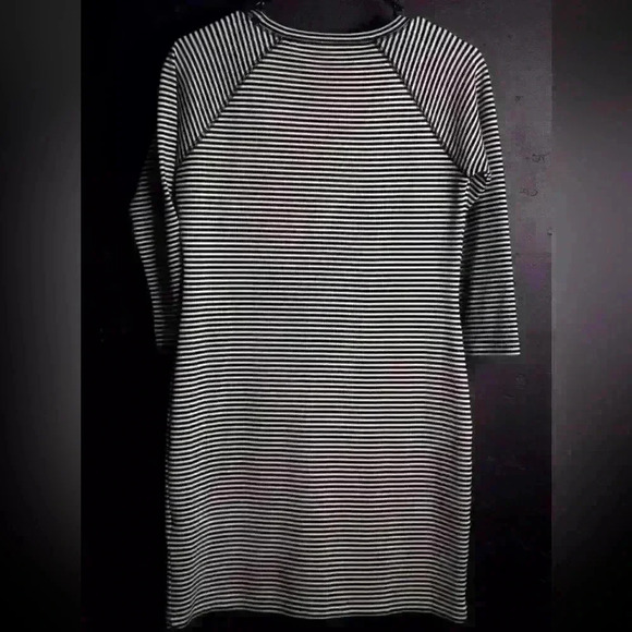 French Connection Size 6 White Black Stripped Dress - Picture 2 of 4